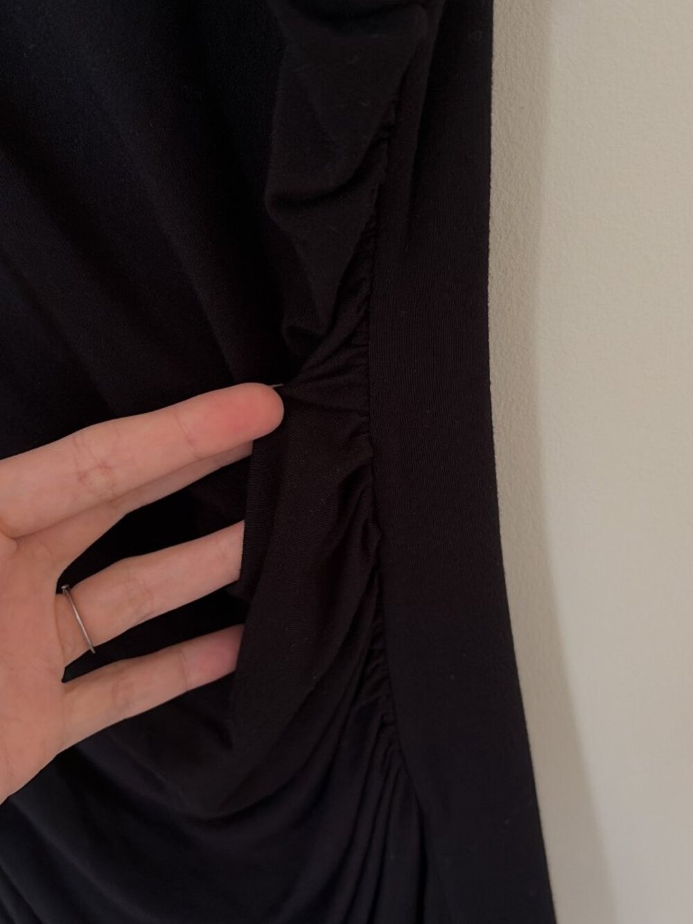 Good American Black Ruched Side Stretch Tank Mini Dress - Picture 3 of 6